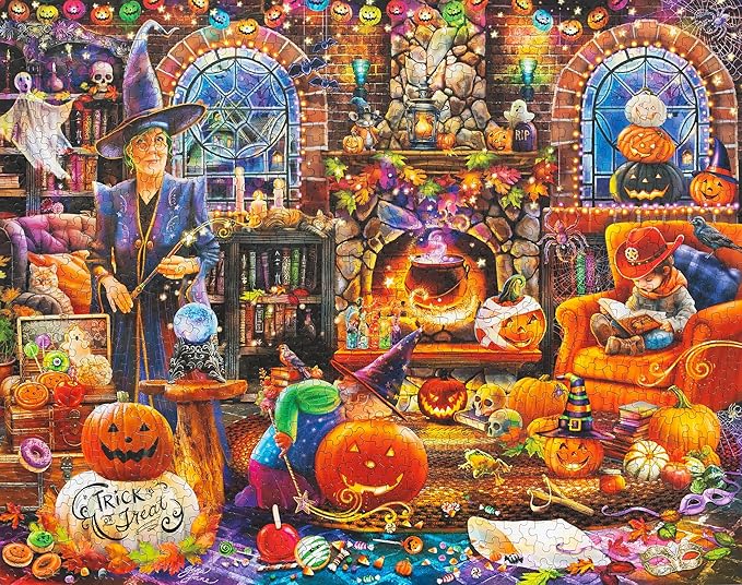 Springbok's Grandma's Halloween Party 1000 Piece Jigsaw Puzzle for Adutls Featues a Whimsical Halloween Scene for Puzzlers of All Ages