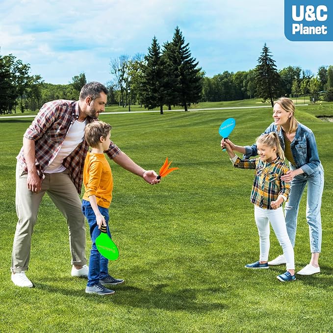 Beach Paddle Ball Set, Badminton Rackets, Family Game for Kids and Adults, Indoor Outdoor Game Backyard Park Camping Yard for Boys Girls Ages 3+, Beach Necessities Must Have