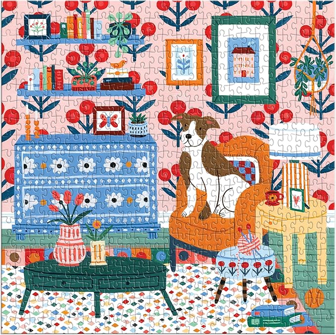 Galison Pattern & Petal – 500 Piece Jigsaw Puzzle Featuring Beautiful Artwork of A Floral Living Scene