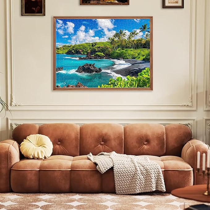 500 Piece Puzzles for Adults, Beach Jigsaw Puzzle 500 Pieces, Seaside Puzzles 500 Pieces for Adults, Ocean Jigsaw Puzzle, Funny Challenging Great Gift for Family Friends, 21 x 15 in