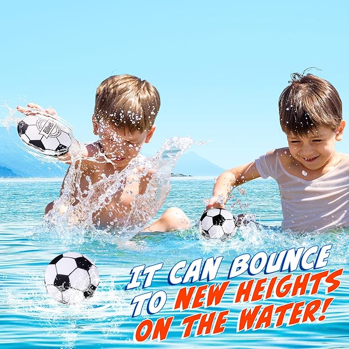 4Pcs Water Skipping Balls for Pool Play, Water Pool Beach Swim Toys for Kids Ages 4-8, 8-12 and Adults, Include 2 Balls and 2 Discs