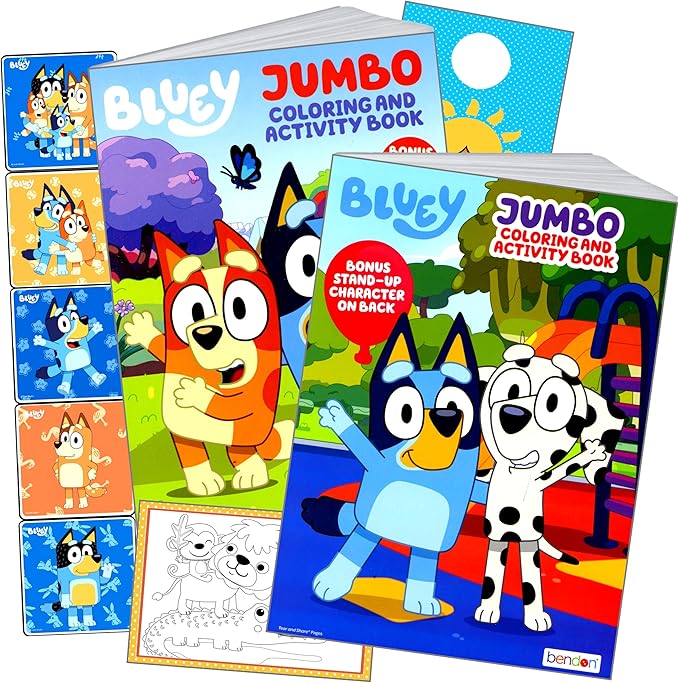 Bendon Bluey Coloring Book Set with Bluey Coloring Books, Reward Sticker Set, and More