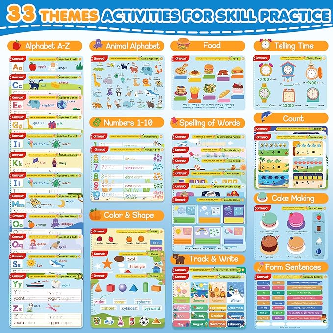 Preschool Learning Activities Kindergarten Workbooks, Toddler Alphabet Learning Educational Toys for 2 3 4 5 Year Old, Writing Practice Tracing Activity Books, Travel Toys,Learning Book Gifts for Kids