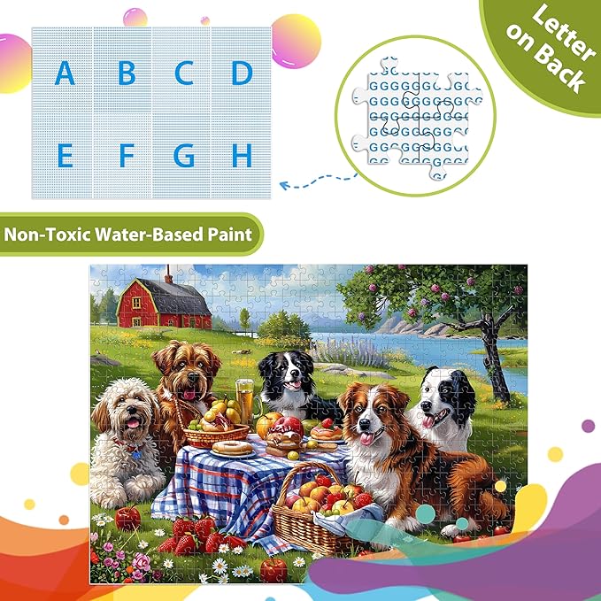 500 Pieces Puzzles for Adults–Dogs Jigsaw Puzzle for Adults Elderly–Recycled Paper Puzzle 500 Pieces–Challenging Family Activity Game Gift for Family Friends Men Women Seniors (21x15in)