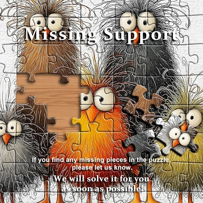 Funny Chicken Puzzle for Adults 1000 Pieces,PICKFORU Abstract Chicken Jigsaw Puzzle, Cute Animal Rooster Puzzle Impossible Challenge