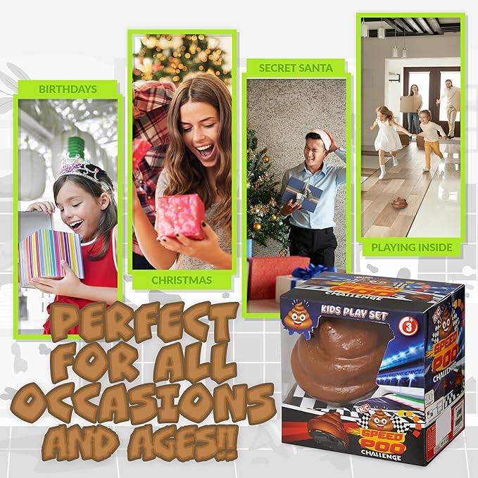 Funny Toy Game, Battery Operated Remote Control, Spins Makes Noises - Prank Toys for Kids Adults Christmas Stocking Stuffers (Brown/White)