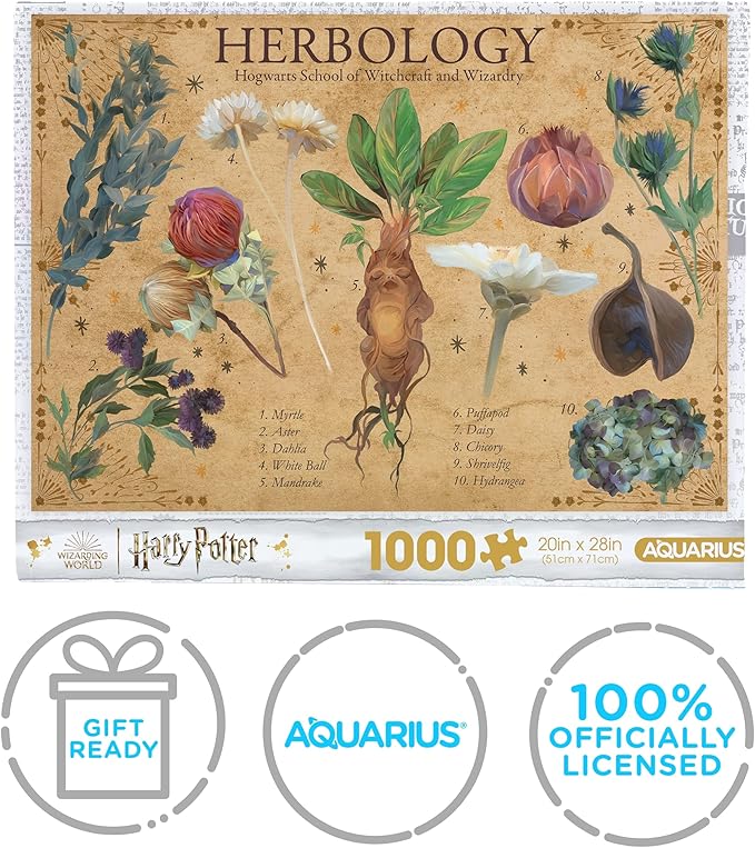 Aquarius Harry Potter Herbology 1000pc Puzzle (1000 Piece Jigsaw Puzzle) - Glare Free - Precision Fit - Officially Licensed Merchandise & Collectibles - 20x28 Inches