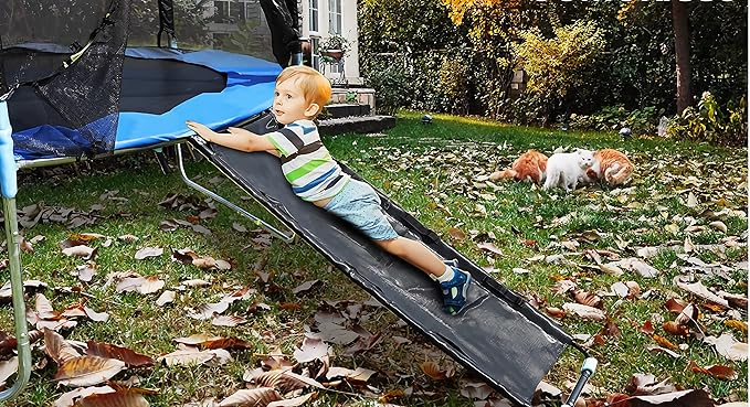 Trampoline Slide Ladder Width 22", Universal Trampoline Accessories Slide with Strong Tear Resistant Fabric, Sturdy Bounce Trampoline Slider for Kids Climb Up&Slide Down