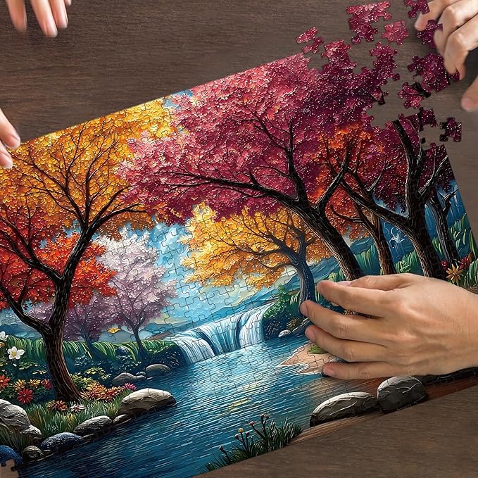 Landscape Puzzles for Adults 500 Pieces, Forest Jigsaw Puzzles 500 Pieces - Color Forest, Impossible Puzzle for Landscape Decor, Finished Size 20.47 * 14.96”, with 1:1 Poster, Letter on The Back