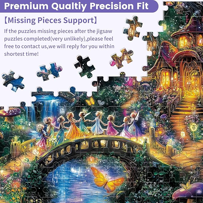 300 Pieces Butterfly Puzzles for Adults, Fairy Puzzle for Adults Children, Scenery Puzzle 300 Pieces, Gift for Birthday, Home Decor, Fun for Family Entertainment(20.5 * 15 in)