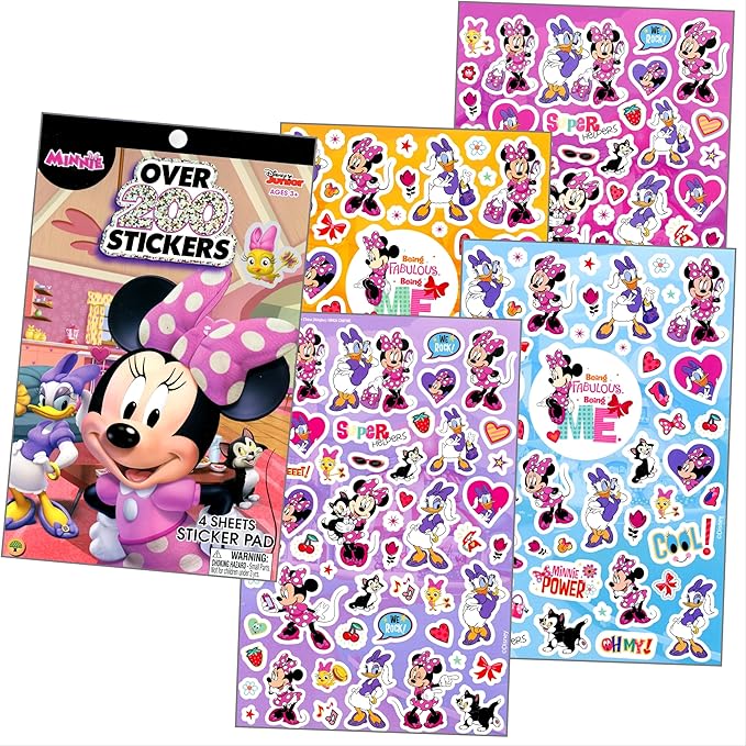 Bendon Minnie Mouse Coloring Book Stickers Set with Coloring Book and Minnie Stickers, Reward Sticker Set, and More