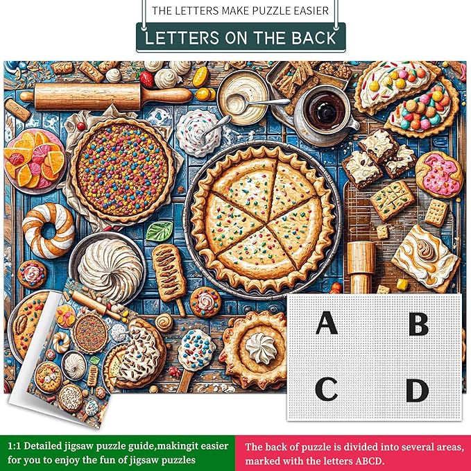 Colorful Desserts Puzzles for Adults 1000 Piece, Jigsaw Puzzles 1000 Pieces, Impossible Hard Difficult Challenging Puzzles for Adults, Family Decoration Puzzle