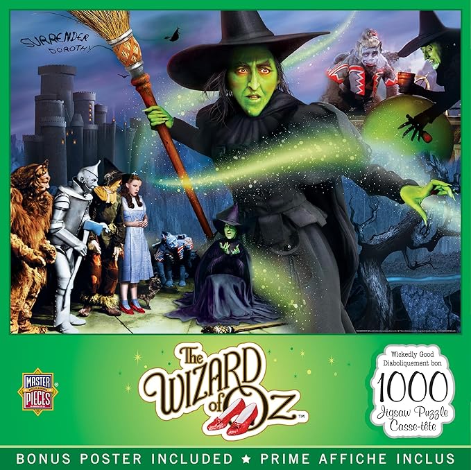 MasterPieces Wizard of Oz Jigsaw Puzzle - 1000 Piece Puzzle for Adults - Wickedly Good - 19.25"x26.75" - Vibrant Design, Problem Solving Skills