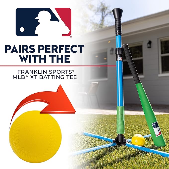 Franklin Sports Youth Batting Tee - Adjustable Height Plastic Training Tee for Kids + Toddlers - 23" to 33" Inches