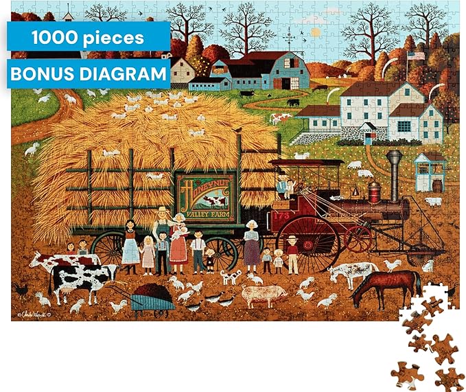 Buffalo Games – Honeynut Valley Farm Jigsaw Puzzle, 1000 Piece Puzzle for Adults, Charles Wysocki Farm Artwork