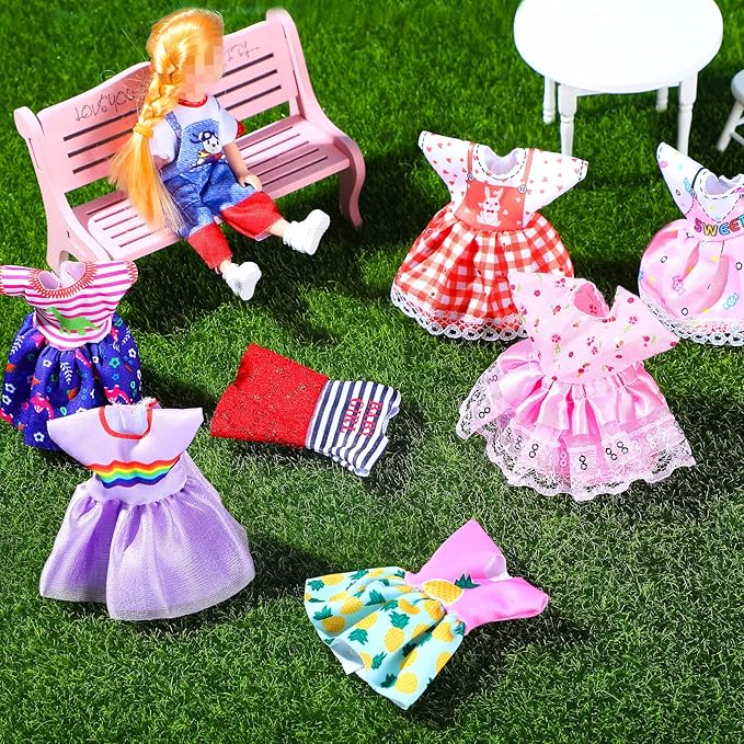 Hungdao 16 Pcs Girl Boy Doll Clothes Lovely Outfits Mini Doll Clothes 6 Inch Dolls Accessories for Kids Birthday Outfit(Beautiful Girls)