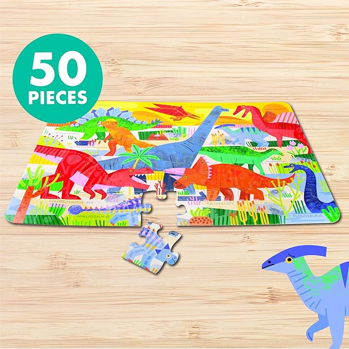 Chuckle & Roar Dinosaur Glow-in-The-Dark Floor Puzzle – 50 Piece Giant Preschool Puzzle | Large Floor Puzzle for Kids Ages 3+