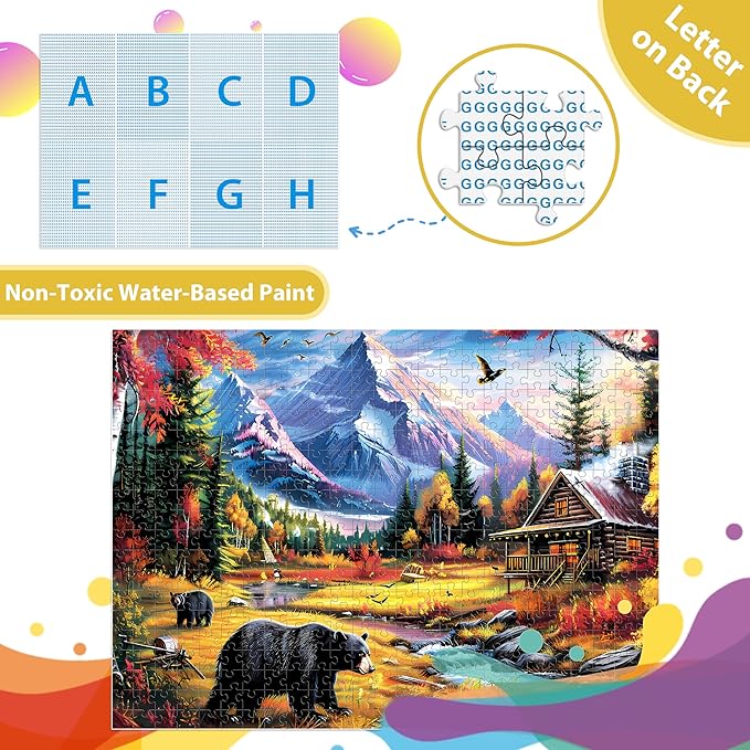 500 Pieces Jigsaw Puzzles for Adults Puzzle Bear Mountain Nature Puzzle for Elderly, Recycled Paper Puzzle 500 Pieces, Challenging Puzzle Family Game Great Gift for Friends, 20.5 x 15 Inch