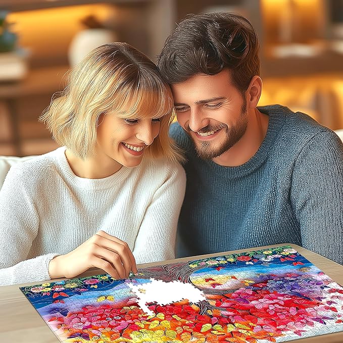1000 Piece Jigsaw Puzzle for Adults - Vibrant Butterfly Tree with Colorful Blossoms, Challenging & Beautiful Puzzle for Family Fun, Stress Relief, and Home Decor