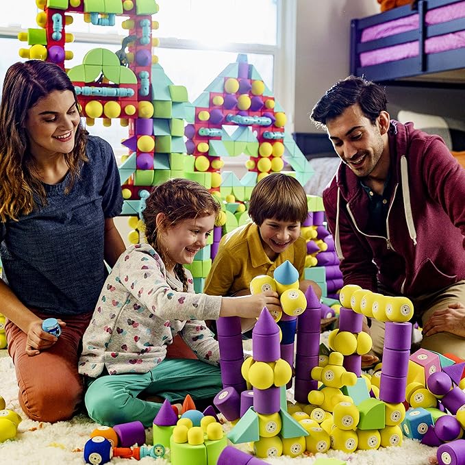Blockaroo Magnetic Foam Building Blocks - 10-Piece Airplane, Bath Toys for Toddlers, Preschool Toys, Bathtub Toys, Sensory Toys, Blocks for Toddlers 3-5, Engineering Toys for Kids 3-5, Bath Blocks