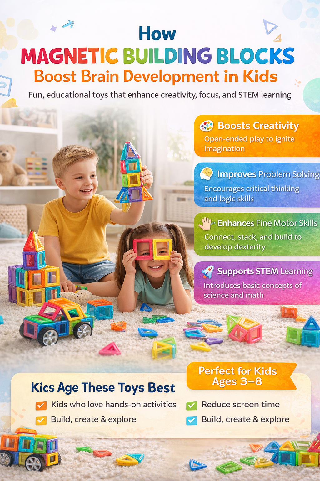 How Magnetic Building Blocks Boost Brain Development in Kids (Ages 3–8)