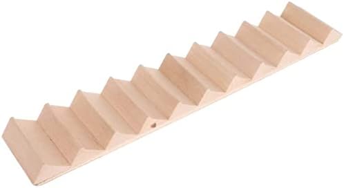 Miniature Stairs 1:12 Scale Dollhouse Furniture Wooden Handrail DIY Unpainted Staircase Dollhouse Accessories Pre-Assembled Steps Model (No-Handrail)