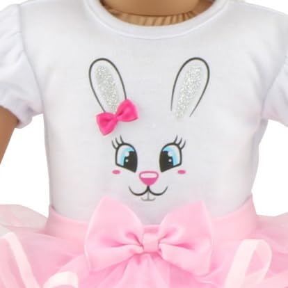 Emily Rose 18 Inch Doll Clothes 3-PC Pink Bunny Clothing & Accessories Outfit, Includes Bunny Ears Headband | Perfect Halloween Costume for 18" Dolls | USA American Business