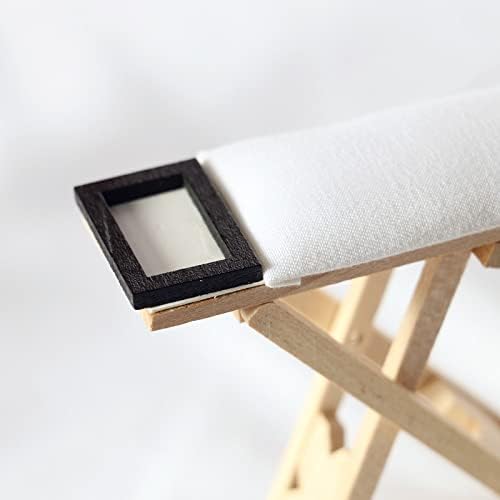 Dollhouse Furniture 1:12 Scale Miniatures Accessories Ironing Board Set Wooden Furniture Model Miniature Room Artificial House Decor Life Scene Ornament (White)