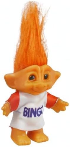 Vintage Troll Dolls,Retro Troll Doll Chromatic Adorable for Collections, School Project, Arts and Crafts, Party Favors - 7.5" Tall(Include The Length of Hair) (Orange)