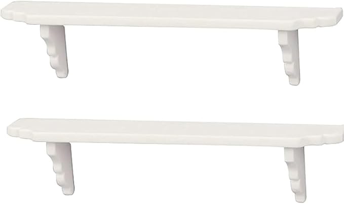 2Pcs White Dollhouse Wall Shelf,Doll House Storage Wall Shelf for Kitchen Scene Dollhouse Décor Accessories,1:12 Scale Miniature Accessories