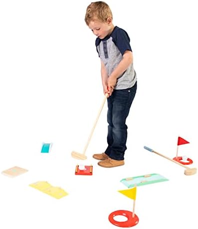 Fat Brain Toys Putt-n-Play Wooden Mini Golf Course Set for Toddlers and Kids Ages 3+