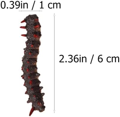 24Pcs Simulation Caterpillar Plastic Fake Worm Crawling Halloween Prank Toy Educational Learning Toys for Kids (Random Style)