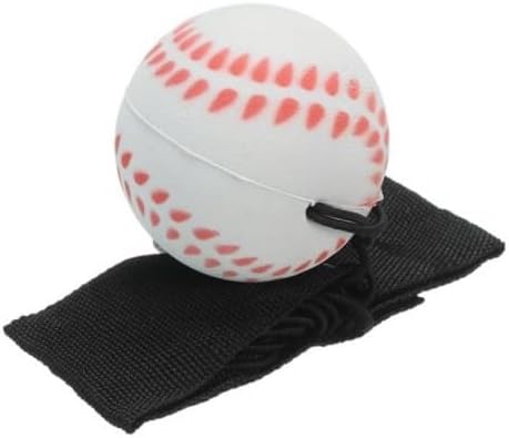 White Baseball Wrist Ball Wristband Sports Balls on a String Includes Basketball, Baseball and Football Return Rubber Rebound Ball for Party Favor, Exercise or Play Sports (1.9 inches)