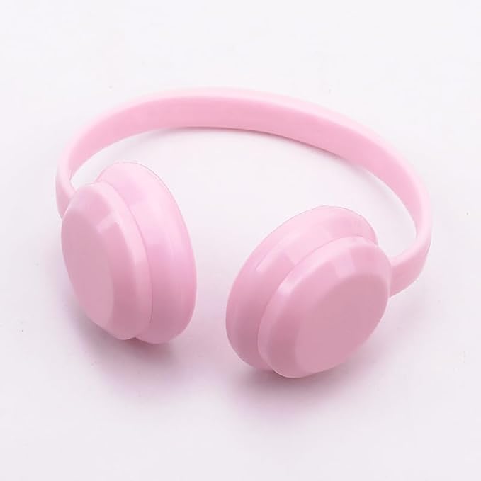 17 cm Doll Accessory - 17 cm Doll Miniature Headphones Acrylic Material, Suitable for Photography and Display | Suitable for 6.7in Dolls(Pink Earphones（NO Doll)