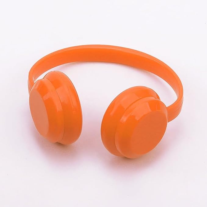 17cm Doll Accessory - Miniature Headphones Acrylic Material, Suitable for Photography and Display | Suitable for 17cm Doll(Orange Color Earphones（no Doll)