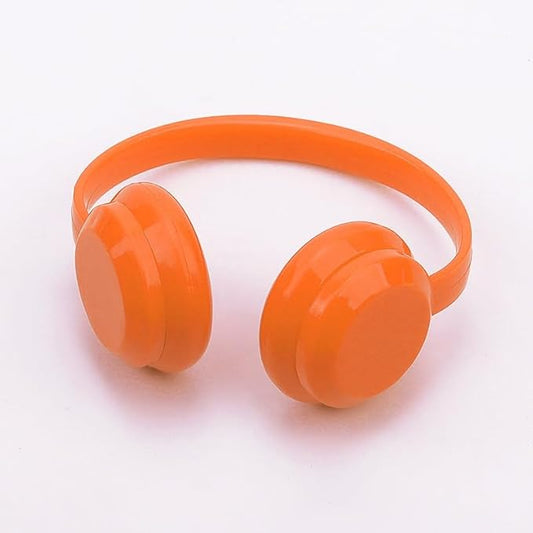17cm Doll Accessory - Miniature Headphones Acrylic Material, Suitable for Photography and Display | Suitable for 17cm Doll(Orange Color Earphones（no Doll)