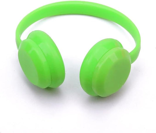 17cm Doll Accessory - Miniature Headphones Acrylic Material, Suitable for Photography and Display | Suitable for 17cm Doll(Green Earphones(no Doll))