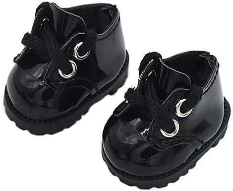 Premium Doll Shoes for Lububu, 15cm 17cm Dolls Accessories, Mini Leather Shoes Fashion Dress Up Doll Shoes Replacement (1, Oxford - Black)