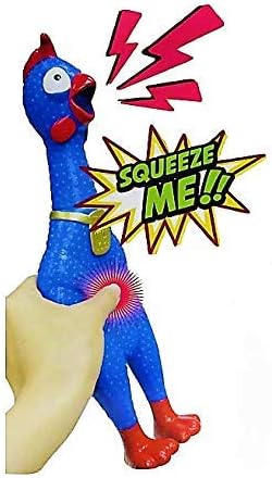 Animolds Squeeze Me Rubber Chicken Toy | Screaming Squeaky Chicken for Kids & Dogs | Novelty Prank Gag Gift (1 Pack Glow in The Dark)