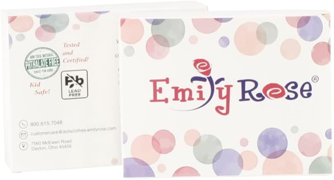 Emily Rose 18-Inch Doll Clothes 5-Pack Pastel T-Shirts - DIY Craft Kit with Pink, Blue, Green, Yellow & Purple Tees Boxed USA Brand