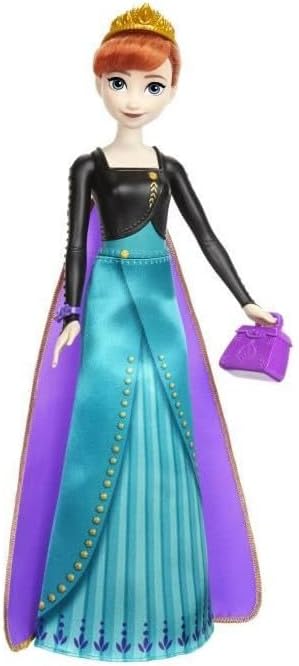 Mattel Disney Frozen Anna Fashion Doll Set, Spin & Reveal with 11 Surprises Including 5 Accessories, 5 Stickers & Play Scene, Inspired by the Movie