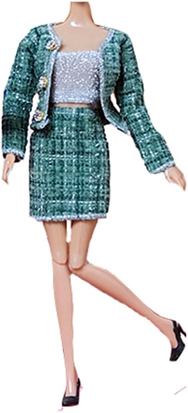 Doll Clothes, 5 Sets Outfits Winter Dresses Pants Windbreaker Hat for 11.5 inch Dolls Accessories Random Style (F)