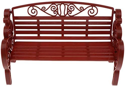 1/6 Dollhouse Garden Bench Miniature Village Park Bench Dollhouse Furniture Garden Home DIY Decor - Brown