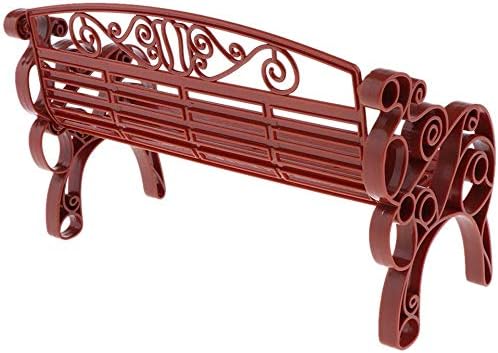 1/6 Dollhouse Garden Bench Miniature Village Park Bench Dollhouse Furniture Garden Home DIY Decor - Brown