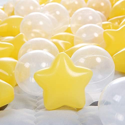 TRENDPLAY Star Ball Pit Balls for Toddlers -50 100 200 Count Star Balls Different Shapes, Non-Toxic Plastic Balls for Safe Play, Boys Girls Festival Party Decoration