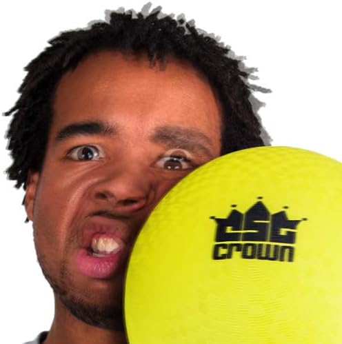 Crown Sporting Goods 8.5-inch Official Size Dodge Ball with Textured Grip - Playground Balls for Kickball, Foursquare
