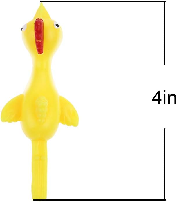 CCINEE 12 PCS Slingshot Chicken Sticky Funny Rubber Chickens Toy Easter Chicks Turkey Toys Gifts for Kids