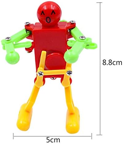 5 Pcs Funny Spring Wind-up Dancing Walking Robot Toy for Kids, Robot Playset for Kids Role Playing, Robots Theme Party Activity