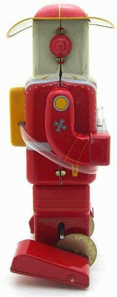 Charmgle Spring Firemen Robot Tin Toy Clockwork Wind-up Walking Robot Model Toys Adult Collection Party Favor Home Decoration