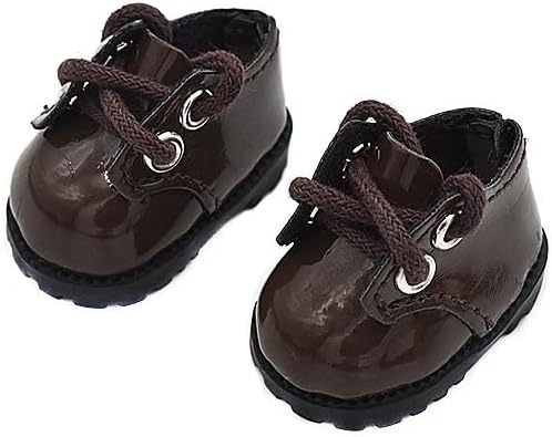 3pcs Doll Accessories Set Included Mini Glasses, Camera and Shoes for 17cm Doll, Dress Up Accessories Mini Costume Supplies for for 6.7 Inches Dolls (Set of Brown)